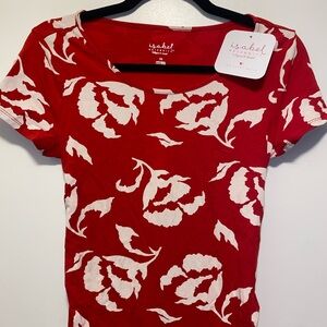 Isabel Maternity Red Floral Midi Dress- Size XS